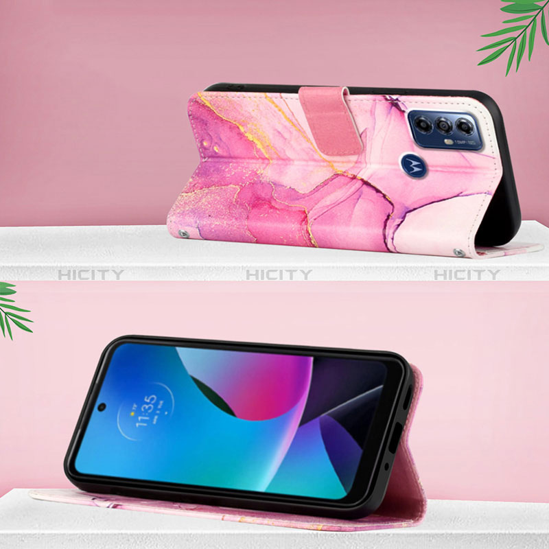 Handytasche Stand Schutzhülle Flip Leder Hülle Modisch Muster YB4 für Motorola Moto G Play (2023) groß