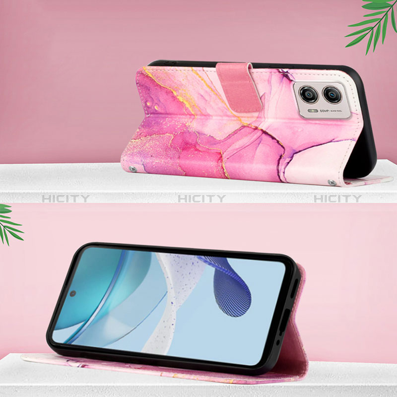 Handytasche Stand Schutzhülle Flip Leder Hülle Modisch Muster YB4 für Motorola Moto G53j 5G groß