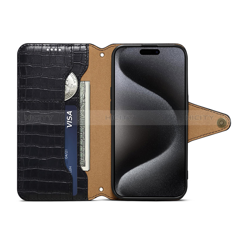 Handytasche Stand Schutzhülle Flip Leder Hülle MT6 für Apple iPhone 15 Pro Max groß