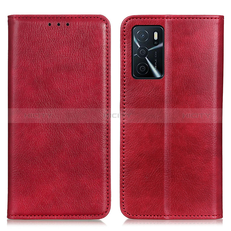 Handytasche Stand Schutzhülle Flip Leder Hülle N01P für Oppo A16 Rot Plus