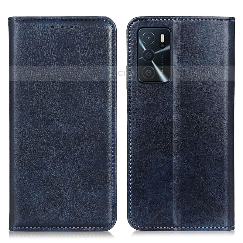 Handytasche Stand Schutzhülle Flip Leder Hülle N01P für Oppo A54s Blau Plus