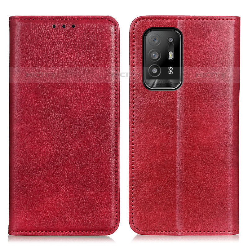 Handytasche Stand Schutzhülle Flip Leder Hülle N01P für Oppo A94 5G Rot Plus