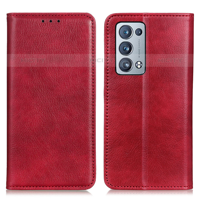 Handytasche Stand Schutzhülle Flip Leder Hülle N01P für Oppo Reno6 Pro 5G Rot