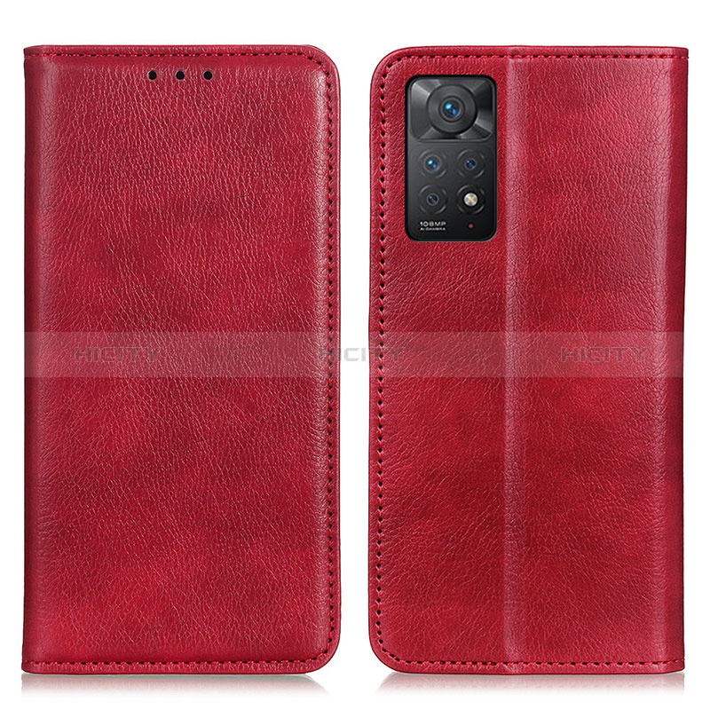 Handytasche Stand Schutzhülle Flip Leder Hülle N01P für Xiaomi Redmi Note 11 Pro 4G Rot