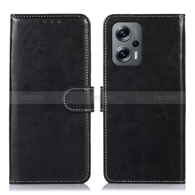 Handytasche Stand Schutzhülle Flip Leder Hülle N01P für Xiaomi Redmi Note 12 Turbo 5G Schwarz Plus