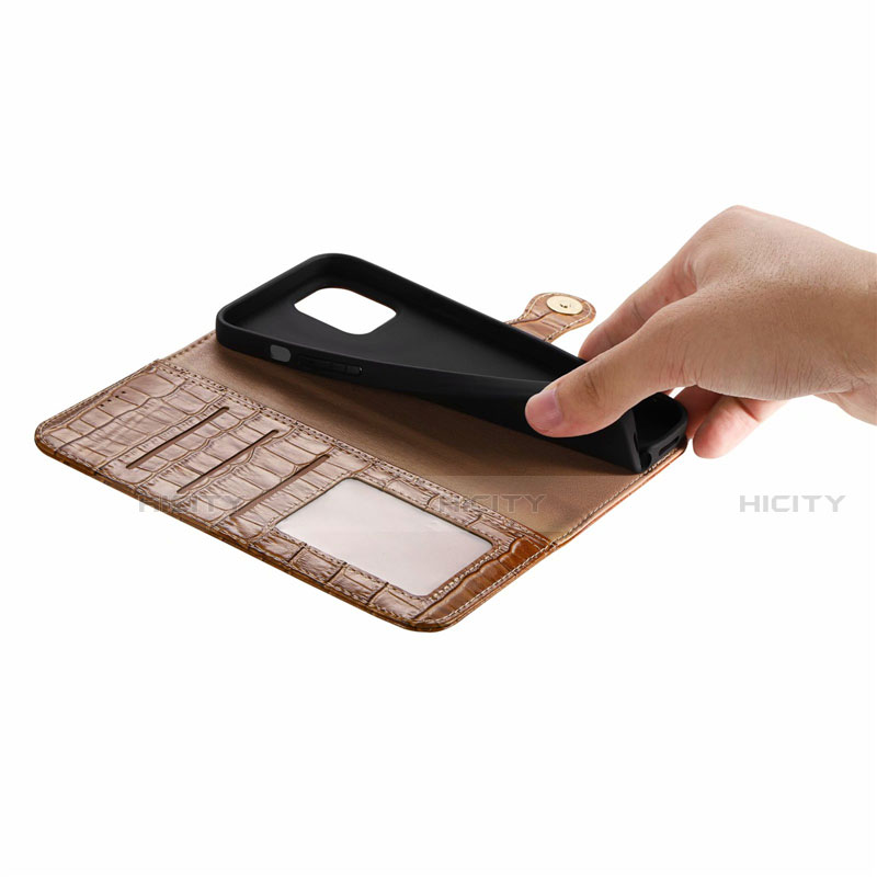 Handytasche Stand Schutzhülle Flip Leder Hülle N02 für Apple iPhone 12 Pro