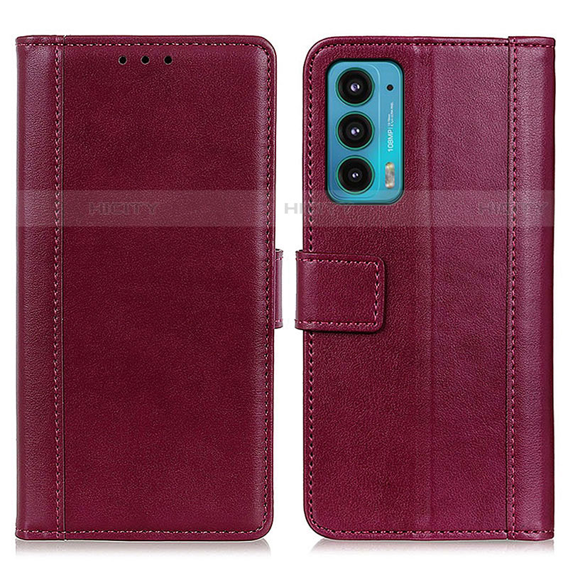 Handytasche Stand Schutzhülle Flip Leder Hülle N02P für Motorola Moto Edge 20 5G Rot