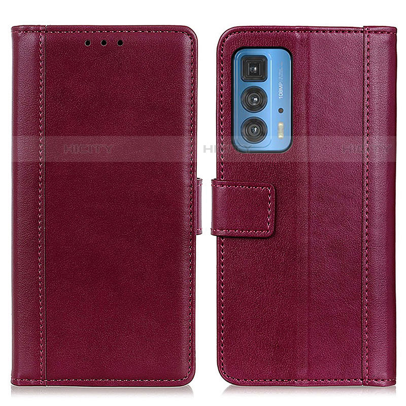 Handytasche Stand Schutzhülle Flip Leder Hülle N02P für Motorola Moto Edge 20 Pro 5G Rot