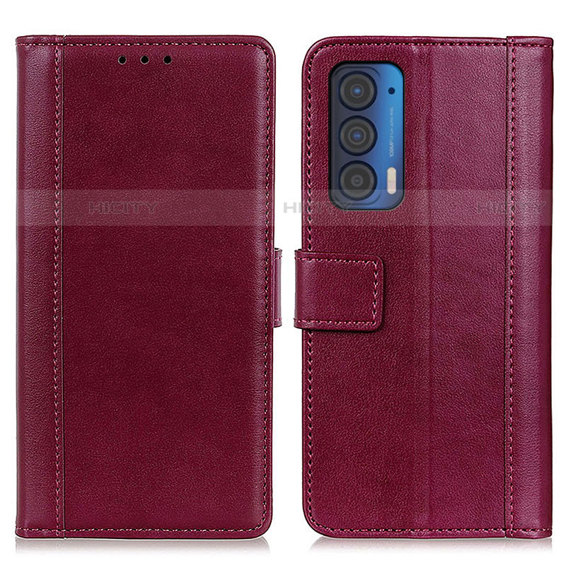 Handytasche Stand Schutzhülle Flip Leder Hülle N02P für Motorola Moto Edge (2021) 5G Rot Plus