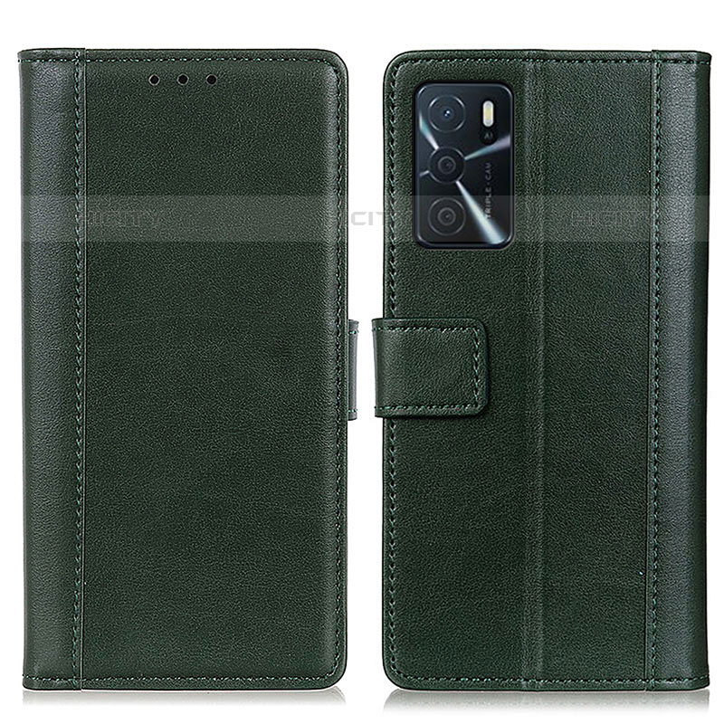 Handytasche Stand Schutzhülle Flip Leder Hülle N02P für Oppo A16s Grün