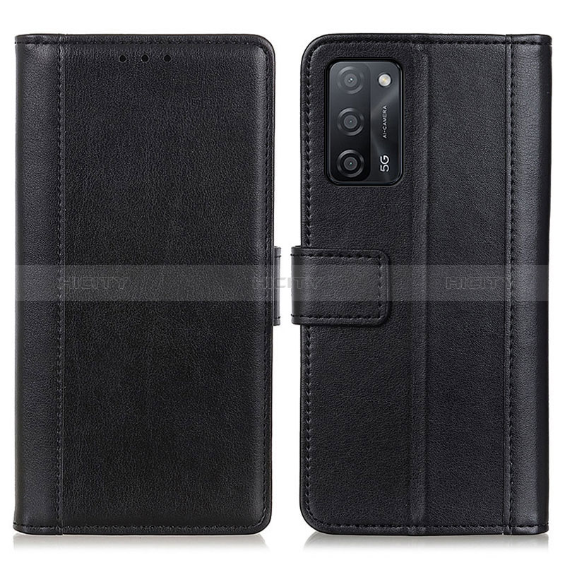 Handytasche Stand Schutzhülle Flip Leder Hülle N02P für Oppo A56 5G Schwarz