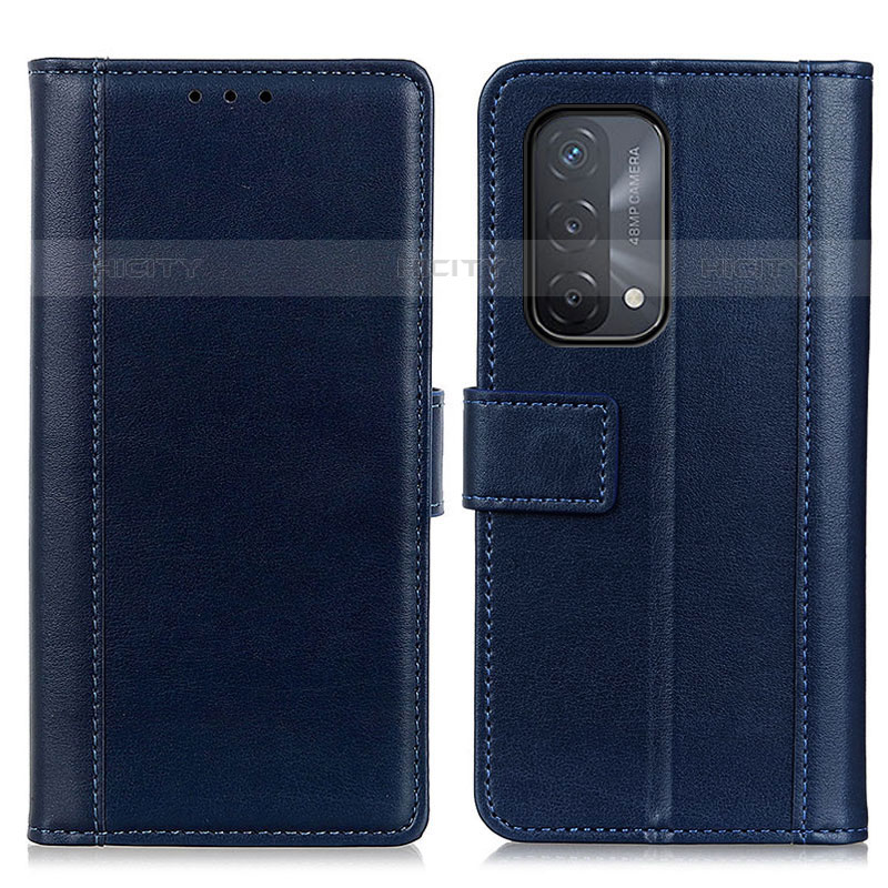 Handytasche Stand Schutzhülle Flip Leder Hülle N02P für Oppo A93 5G Blau