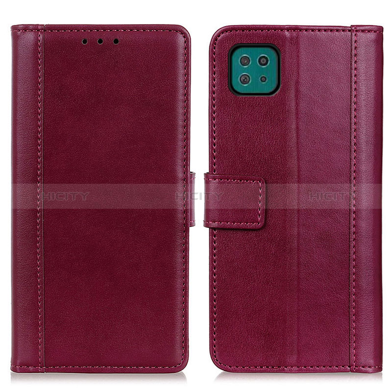 Handytasche Stand Schutzhülle Flip Leder Hülle N02P für Samsung Galaxy A22s 5G Rot Plus