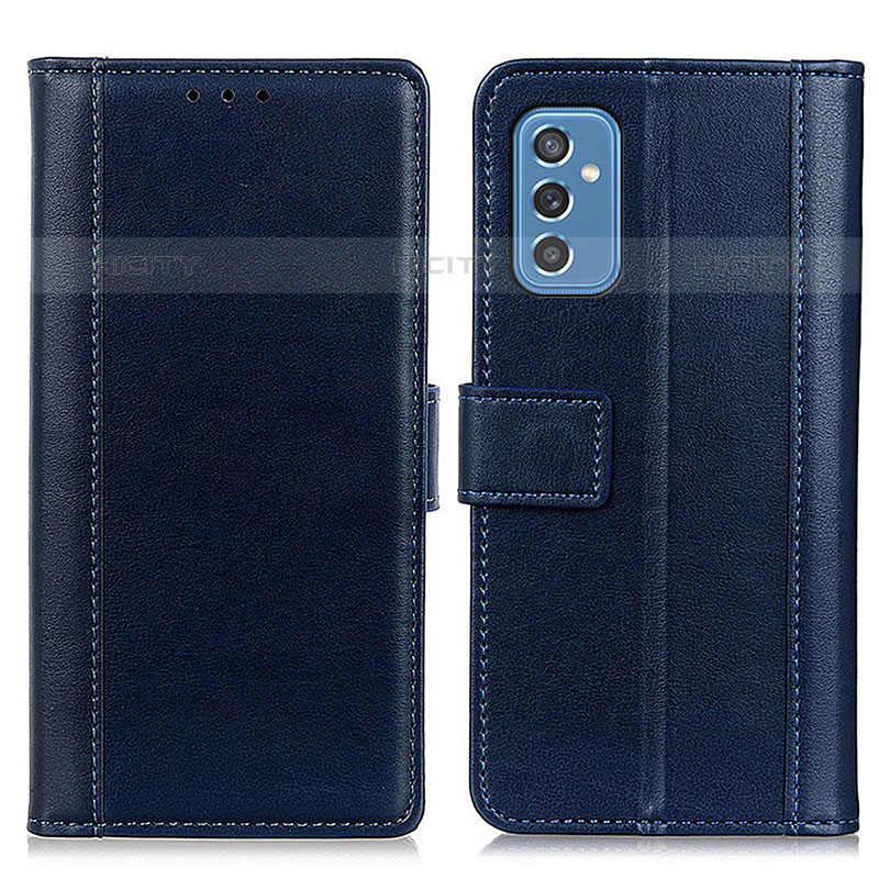 Handytasche Stand Schutzhülle Flip Leder Hülle N02P für Samsung Galaxy M52 5G Blau