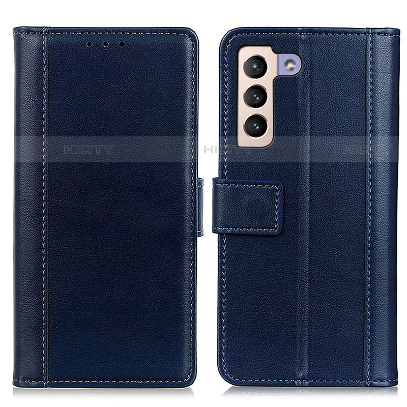 Handytasche Stand Schutzhülle Flip Leder Hülle N02P für Samsung Galaxy S22 5G Blau