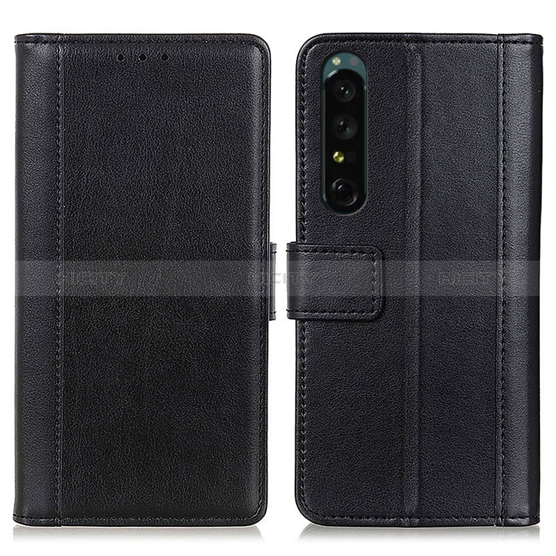 Handytasche Stand Schutzhülle Flip Leder Hülle N02P für Sony Xperia 1 III Schwarz Plus