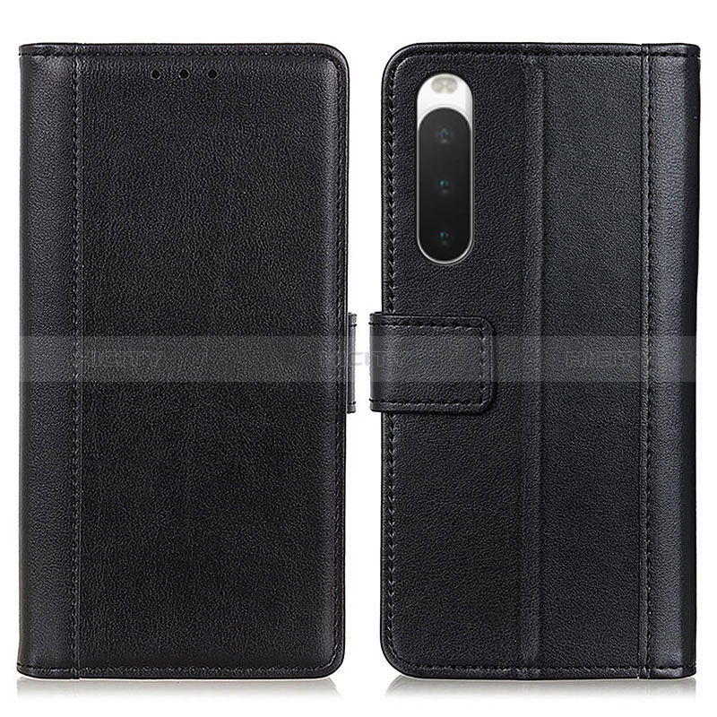 Handytasche Stand Schutzhülle Flip Leder Hülle N02P für Sony Xperia 10 IV Schwarz Plus