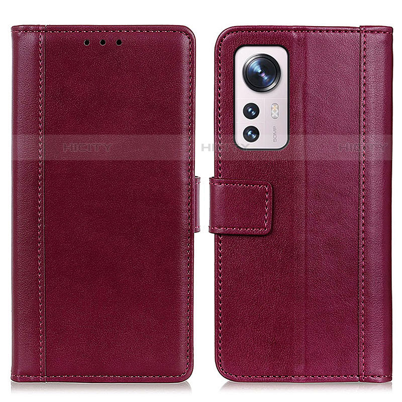 Handytasche Stand Schutzhülle Flip Leder Hülle N02P für Xiaomi Mi 12X 5G Rot Plus