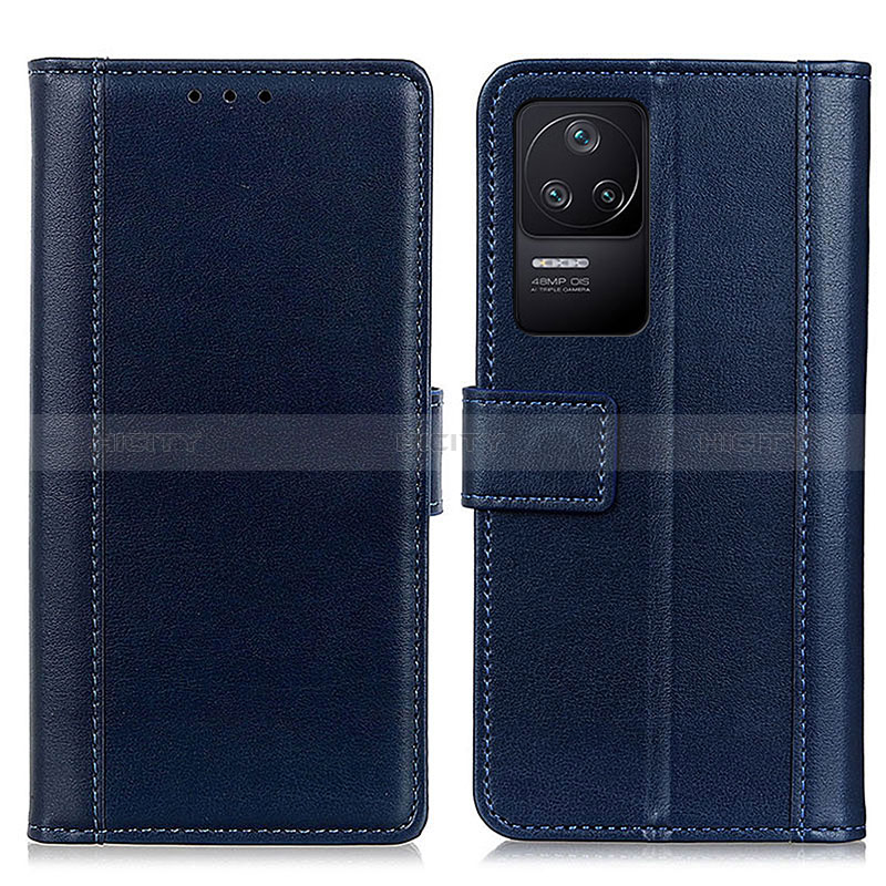 Handytasche Stand Schutzhülle Flip Leder Hülle N02P für Xiaomi Poco F4 5G Blau Plus