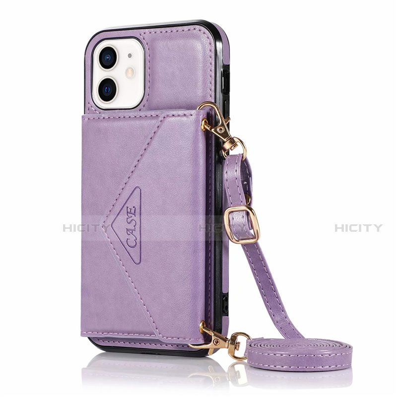 Handytasche Stand Schutzhülle Flip Leder Hülle N03 für Apple iPhone 12 Helles Lila