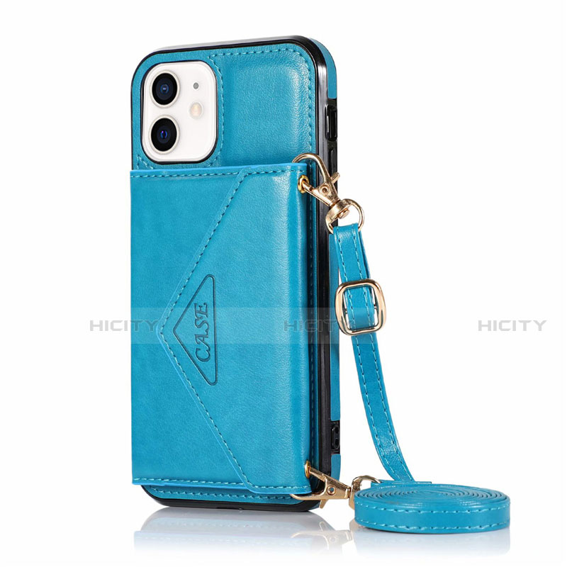 Handytasche Stand Schutzhülle Flip Leder Hülle N03 für Apple iPhone 12 Mini Hellblau