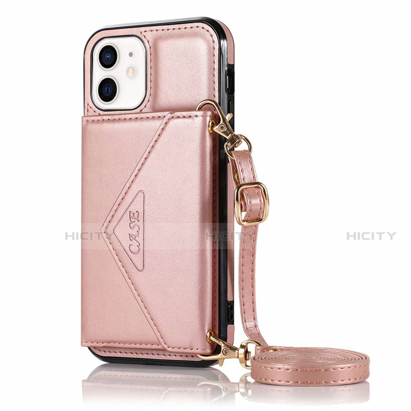 Handytasche Stand Schutzhülle Flip Leder Hülle N03 für Apple iPhone 12 Mini Rosegold