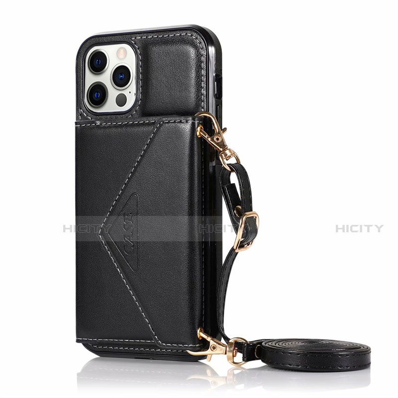 Handytasche Stand Schutzhülle Flip Leder Hülle N03 für Apple iPhone 12 Pro Schwarz