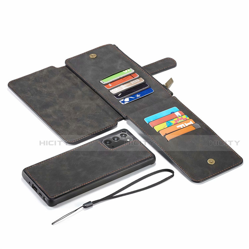 Handytasche Stand Schutzhülle Flip Leder Hülle N03 für Samsung Galaxy Note 20 5G Schwarz