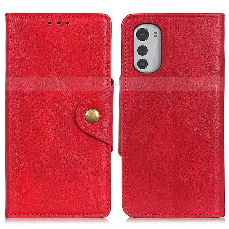 Handytasche Stand Schutzhülle Flip Leder Hülle N03P für Motorola Moto E32s Rot Plus