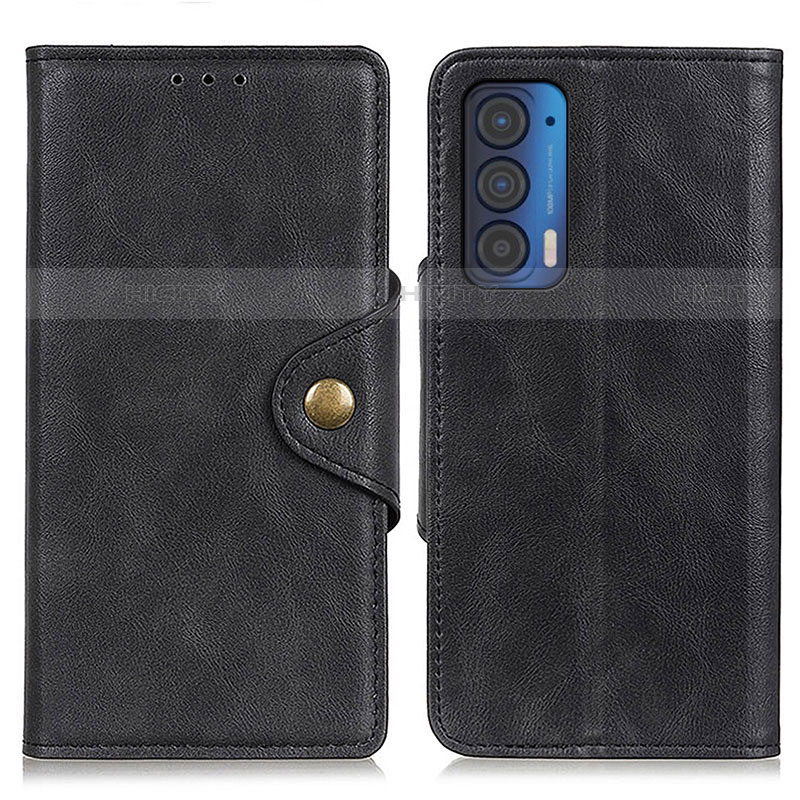 Handytasche Stand Schutzhülle Flip Leder Hülle N03P für Motorola Moto Edge (2021) 5G Schwarz