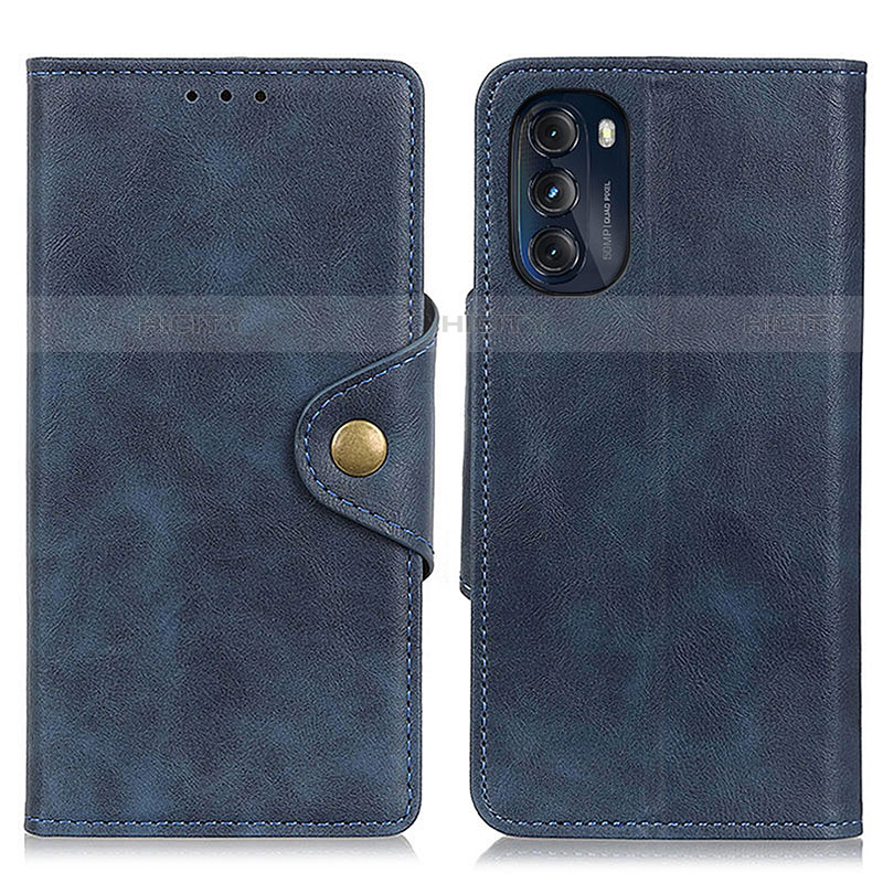 Handytasche Stand Schutzhülle Flip Leder Hülle N03P für Motorola Moto G 5G (2022) Blau