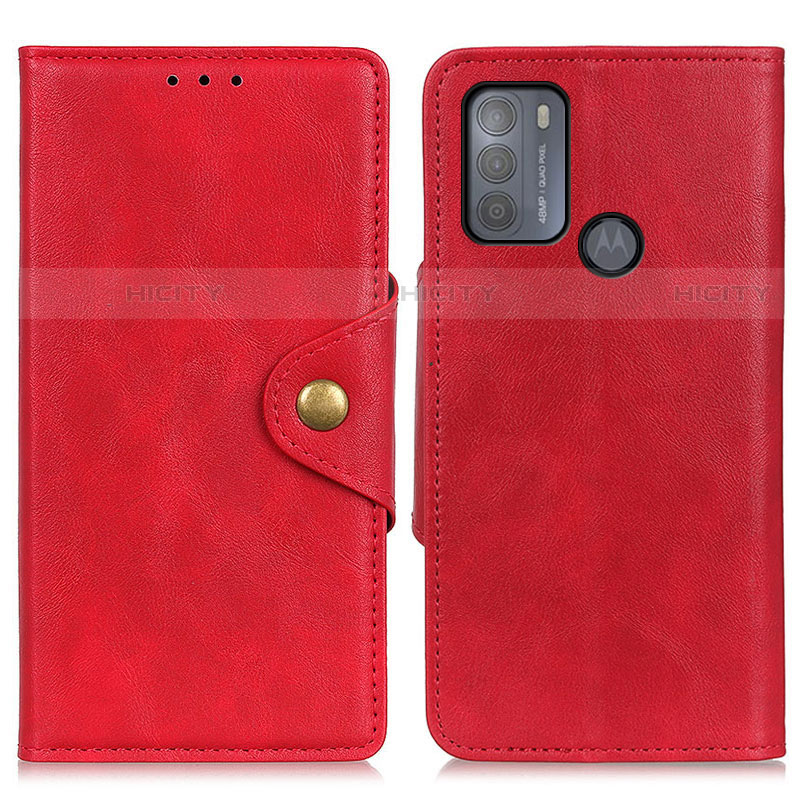 Handytasche Stand Schutzhülle Flip Leder Hülle N03P für Motorola Moto G50 Rot