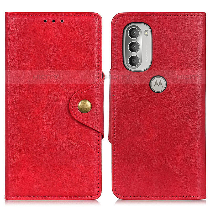 Handytasche Stand Schutzhülle Flip Leder Hülle N03P für Motorola Moto G51 5G Rot