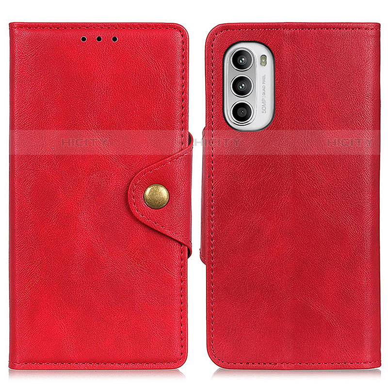 Handytasche Stand Schutzhülle Flip Leder Hülle N03P für Motorola MOTO G52 Rot