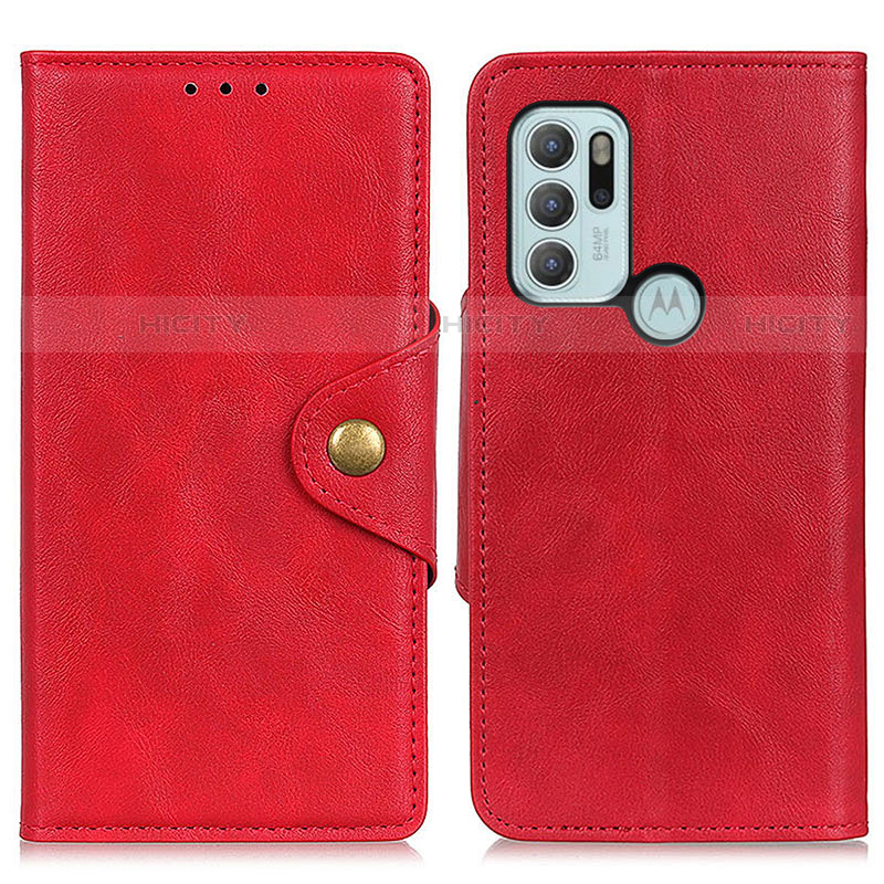 Handytasche Stand Schutzhülle Flip Leder Hülle N03P für Motorola Moto G60s Rot Plus