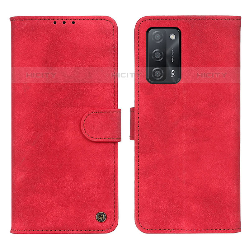 Handytasche Stand Schutzhülle Flip Leder Hülle N03P für Oppo A53s 5G Rot Plus