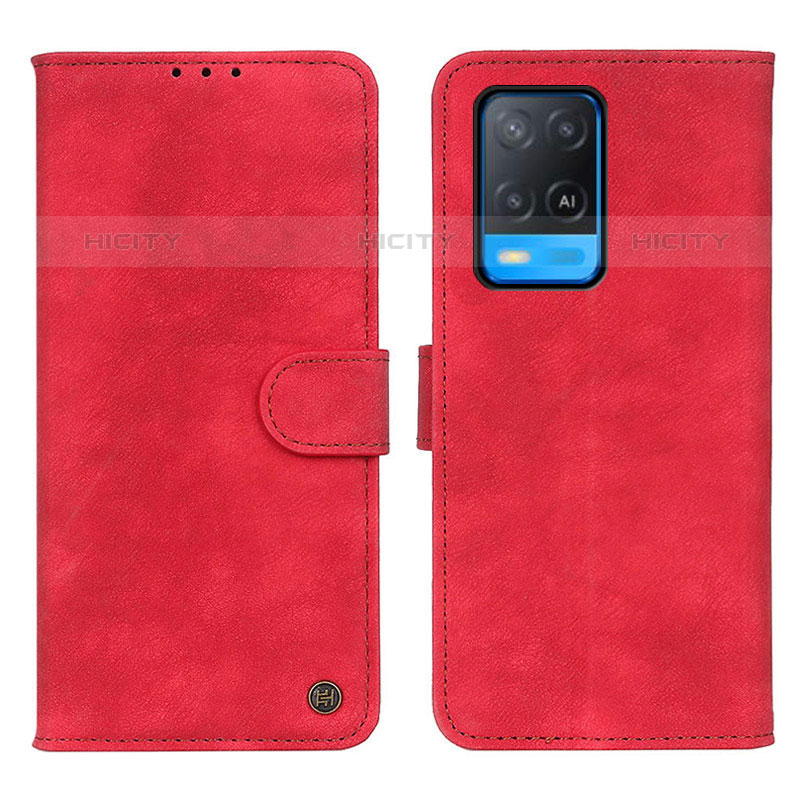 Handytasche Stand Schutzhülle Flip Leder Hülle N03P für Oppo A54 4G Rot