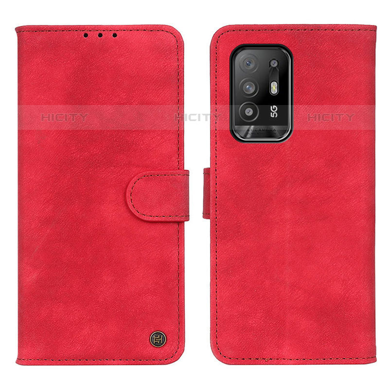 Handytasche Stand Schutzhülle Flip Leder Hülle N03P für Oppo A95 5G Rot Plus