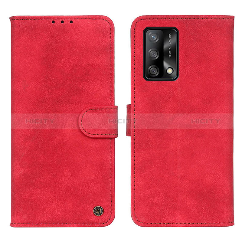 Handytasche Stand Schutzhülle Flip Leder Hülle N03P für Oppo F19s Rot Plus