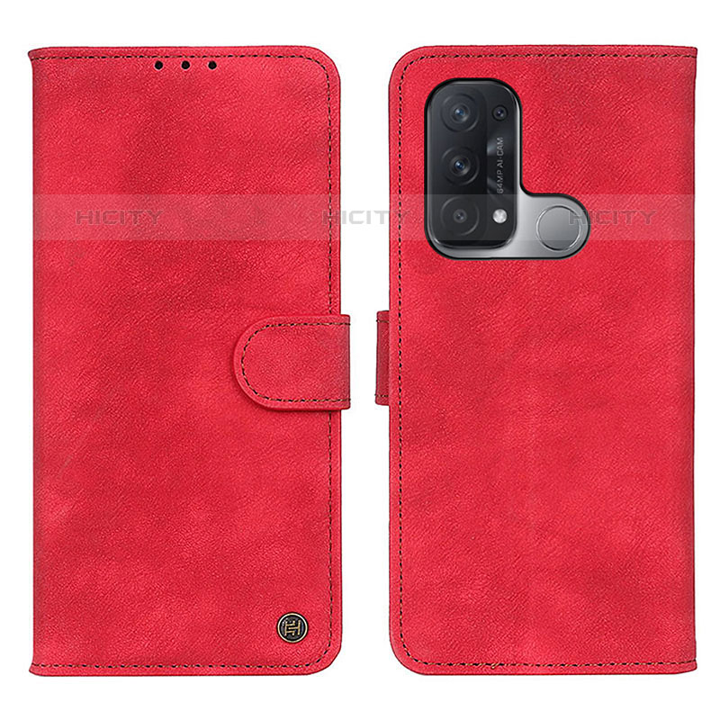 Handytasche Stand Schutzhülle Flip Leder Hülle N03P für Oppo Reno5 A Rot Plus