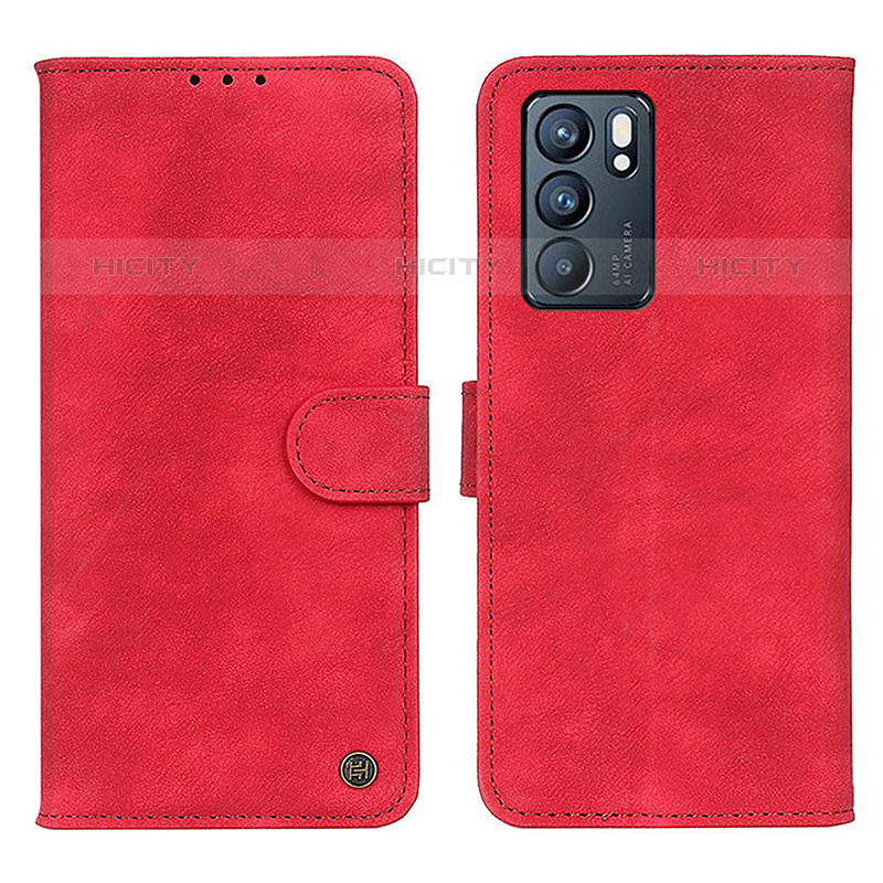 Handytasche Stand Schutzhülle Flip Leder Hülle N03P für Oppo Reno6 5G Rot