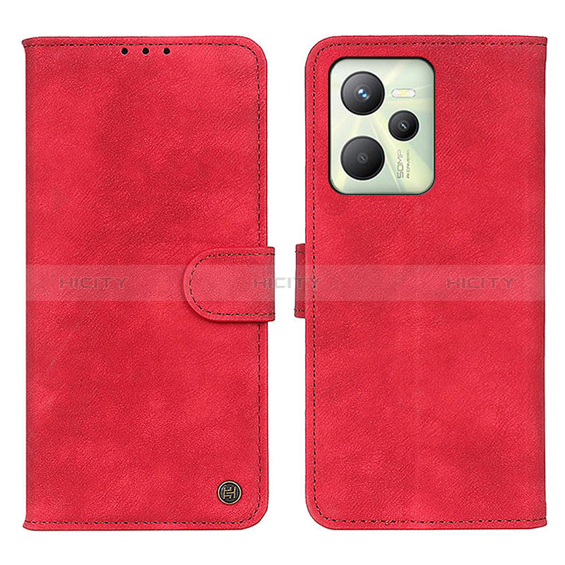 Handytasche Stand Schutzhülle Flip Leder Hülle N03P für Realme C35 Rot Plus