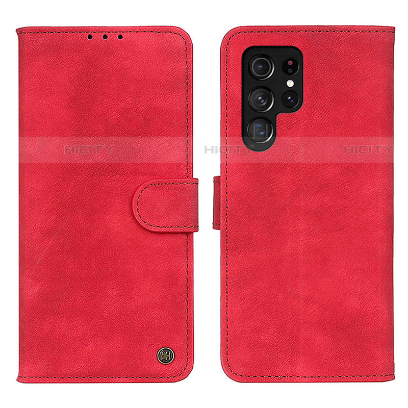 Handytasche Stand Schutzhülle Flip Leder Hülle N03P für Samsung Galaxy S23 Ultra 5G Rot