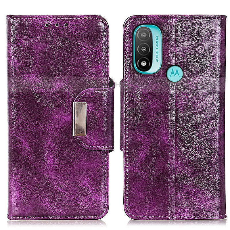 Handytasche Stand Schutzhülle Flip Leder Hülle N04P für Motorola Moto E30 Violett