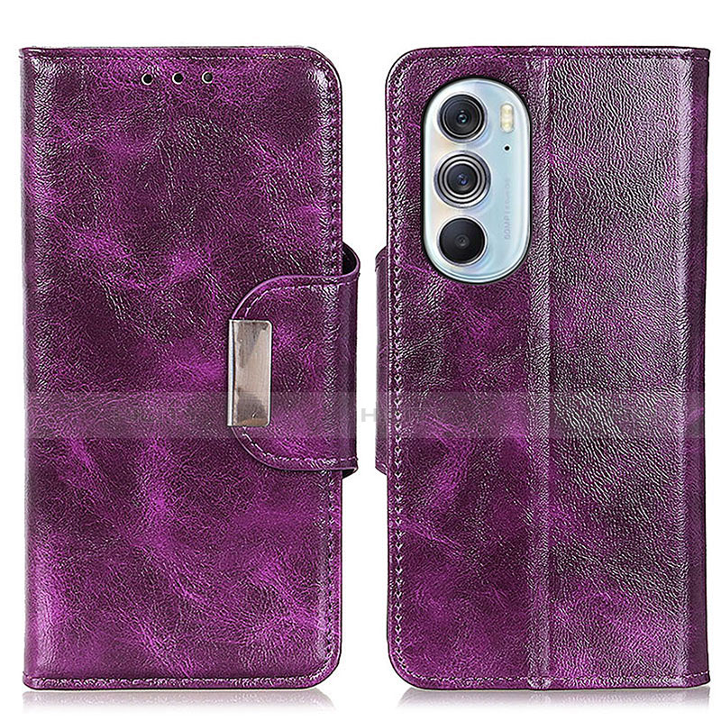 Handytasche Stand Schutzhülle Flip Leder Hülle N04P für Motorola Moto Edge 30 Pro 5G Violett