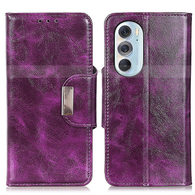 Handytasche Stand Schutzhülle Flip Leder Hülle N04P für Motorola Moto Edge X30 5G Violett Plus