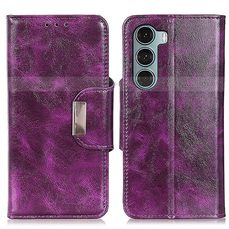 Handytasche Stand Schutzhülle Flip Leder Hülle N04P für Motorola Moto G200 5G Violett Plus