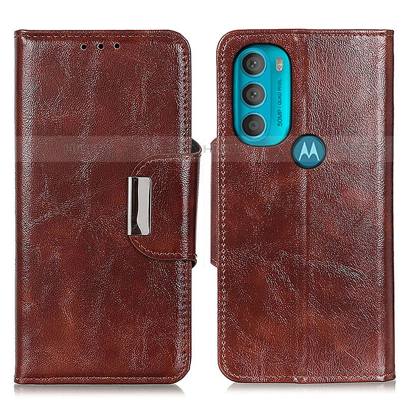 Handytasche Stand Schutzhülle Flip Leder Hülle N04P für Motorola Moto G71 5G Braun