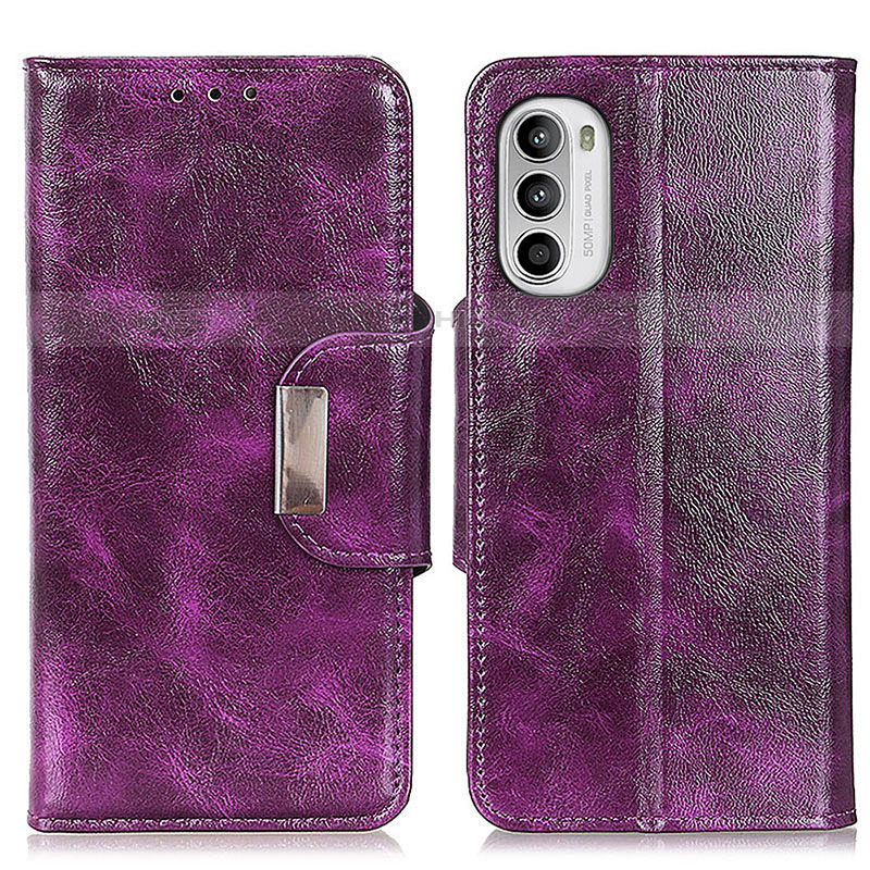 Handytasche Stand Schutzhülle Flip Leder Hülle N04P für Motorola Moto G82 5G Violett