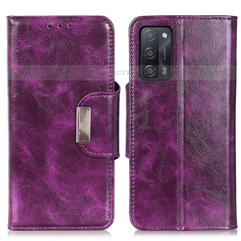 Handytasche Stand Schutzhülle Flip Leder Hülle N04P für Oppo A53s 5G Violett